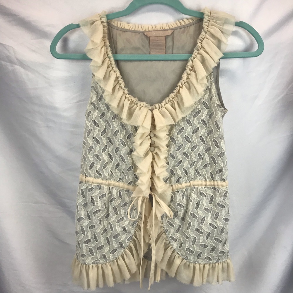 Anthropology HYPE Dauphine Eyelet Blouse B01002